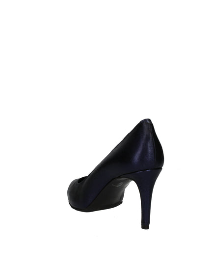 L'amour Décolleté Metal Blu in pelle