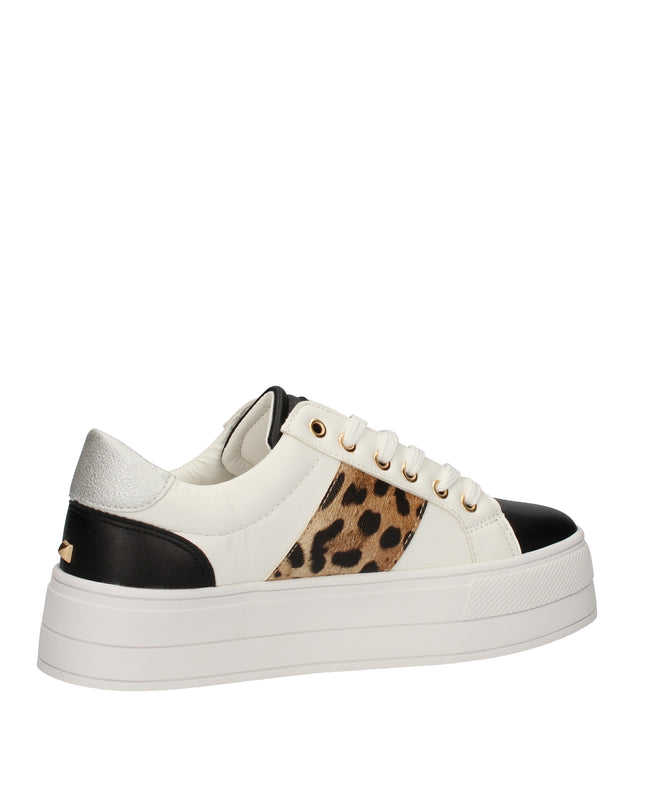 Gio Cellini sneakers con fondo a cassetta, scritte e applicazione animalier