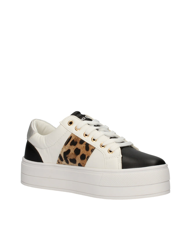 Gio Cellini sneakers con fondo a cassetta, scritte e applicazione animalier