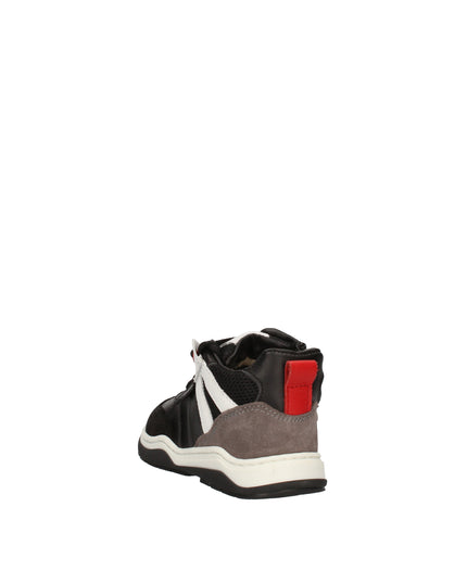 Balducci sneakers alte in pelle e tessuto