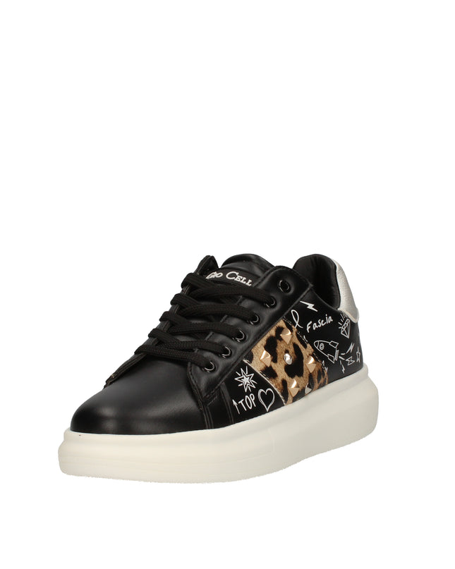 Gio Cellini sneakers con disegni, stampa animalier e borchie