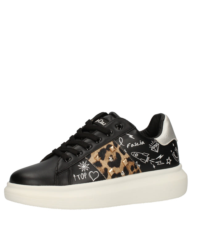 Gio Cellini sneakers con disegni, stampa animalier e borchie