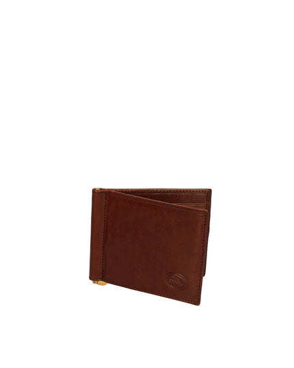 The Bridge portacarte cuoio Marrone in pelle con clip portasoldi