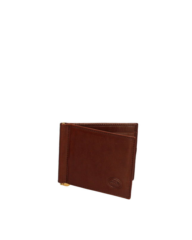 The Bridge portacarte cuoio Marrone in pelle con clip portasoldi