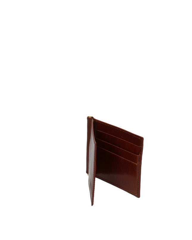 The Bridge portacarte cuoio Marrone in pelle con clip portasoldi