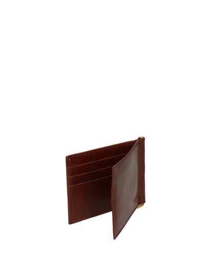 The Bridge portacarte cuoio Marrone in pelle con clip portasoldi
