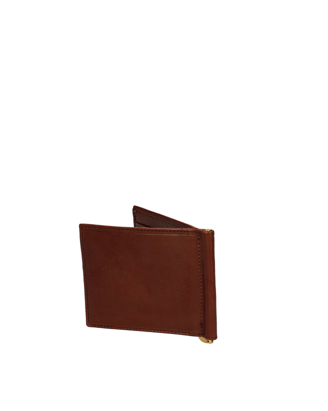 The Bridge portacarte cuoio Marrone in pelle con clip portasoldi