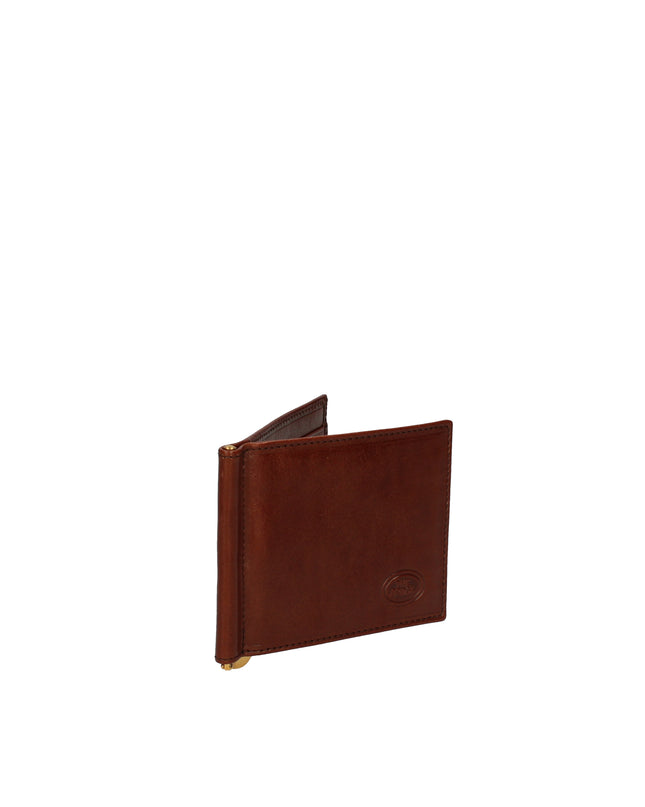 The Bridge portacarte cuoio Marrone in pelle con clip portasoldi