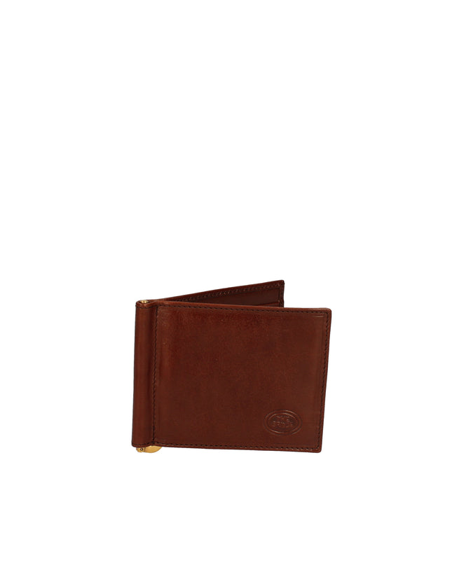 The Bridge portacarte cuoio Marrone in pelle con clip portasoldi