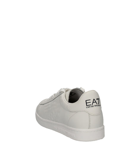 EA7 Sneakers basse in pelle con logo laterale embossed