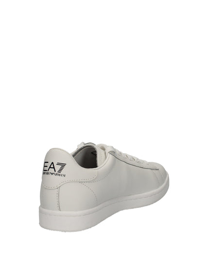 EA7 Sneakers basse in pelle con logo laterale embossed
