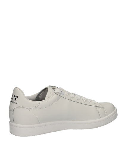 EA7 Sneakers basse in pelle con logo laterale embossed