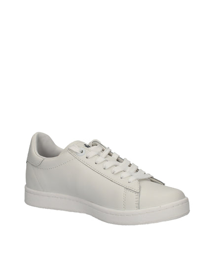 EA7 Sneakers basse in pelle con logo laterale embossed