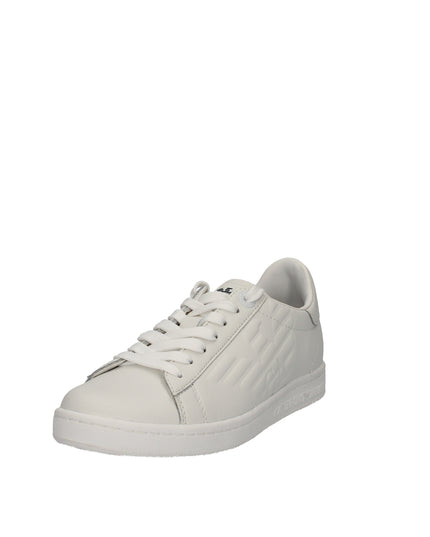 EA7 Sneakers basse in pelle con logo laterale embossed