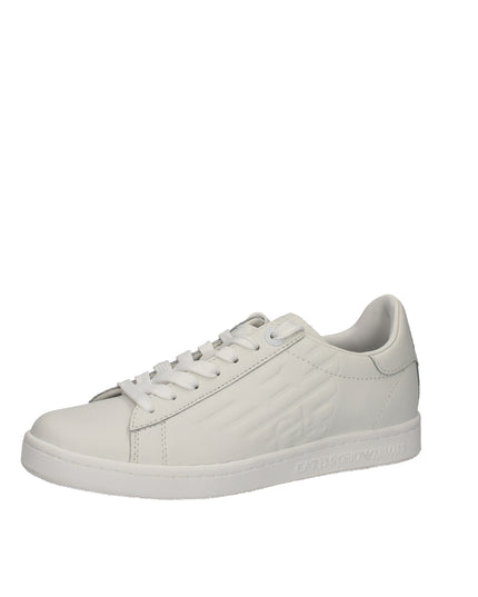 EA7 Sneakers basse in pelle con logo laterale embossed
