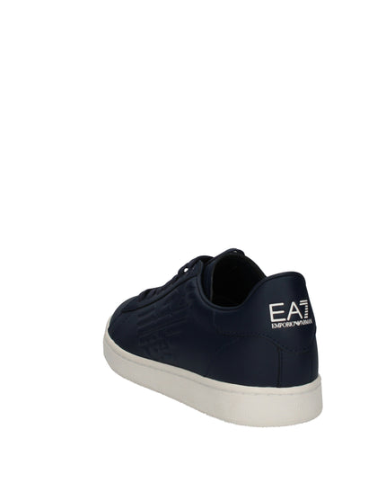EA7 Sneakers basse in pelle con logo laterale embossed