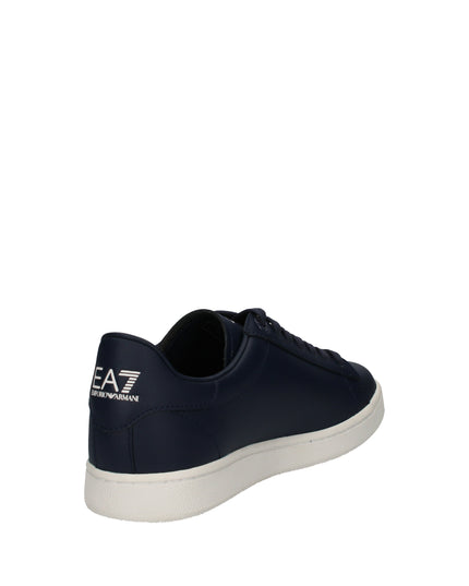 EA7 Sneakers basse in pelle con logo laterale embossed