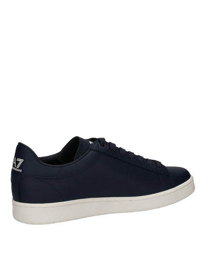 EA7 Sneakers basse in pelle con logo laterale embossed