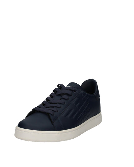 EA7 Sneakers basse in pelle con logo laterale embossed