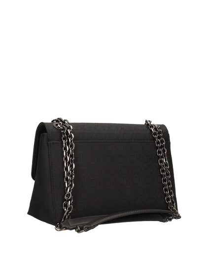 Calvin Klein borsa a spalla con manico catena in tessuto rigido con logo all over