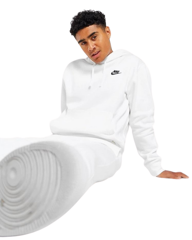 Nike Sportswear Club Fleece Felpa con cappuccio bianca