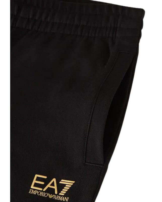 EA7 pantalone jogger logo dorato