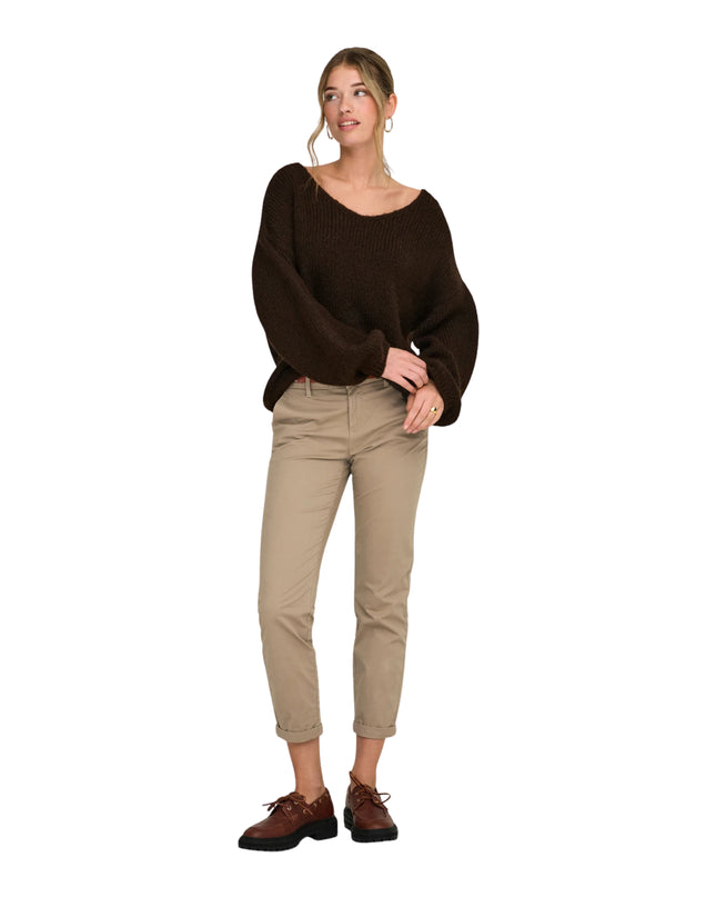 Only Pantalone Onlbiana Regular Fit Donna Marrone