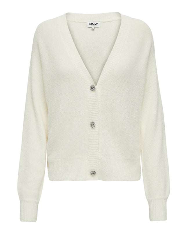 Only Onlella Cardigan Donna Maglia Bianco