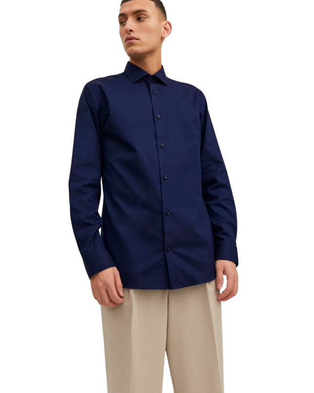 Jack&Jones Camicia Jprblaparker Super Slim Fit Uomo Blu