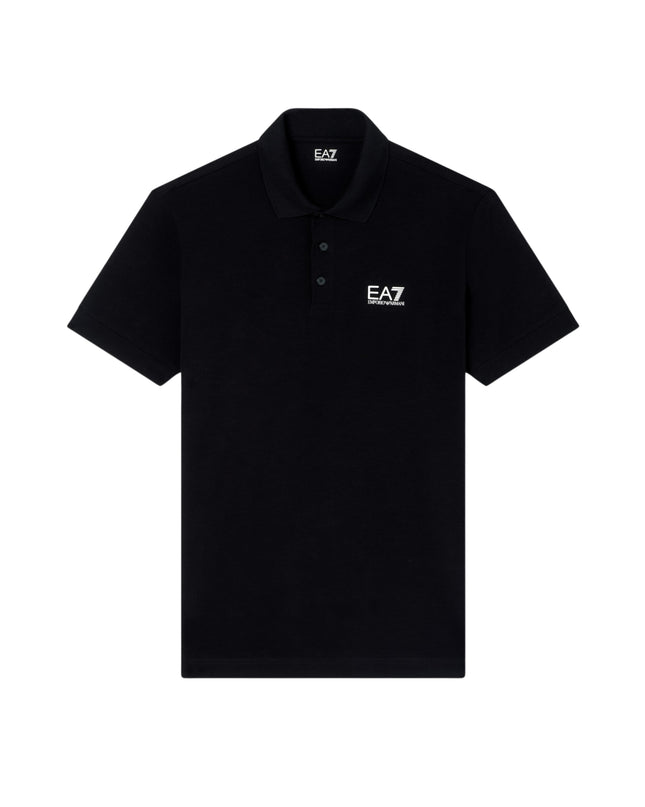 EA7 Polo Core Identity Stretch Uomo Nero