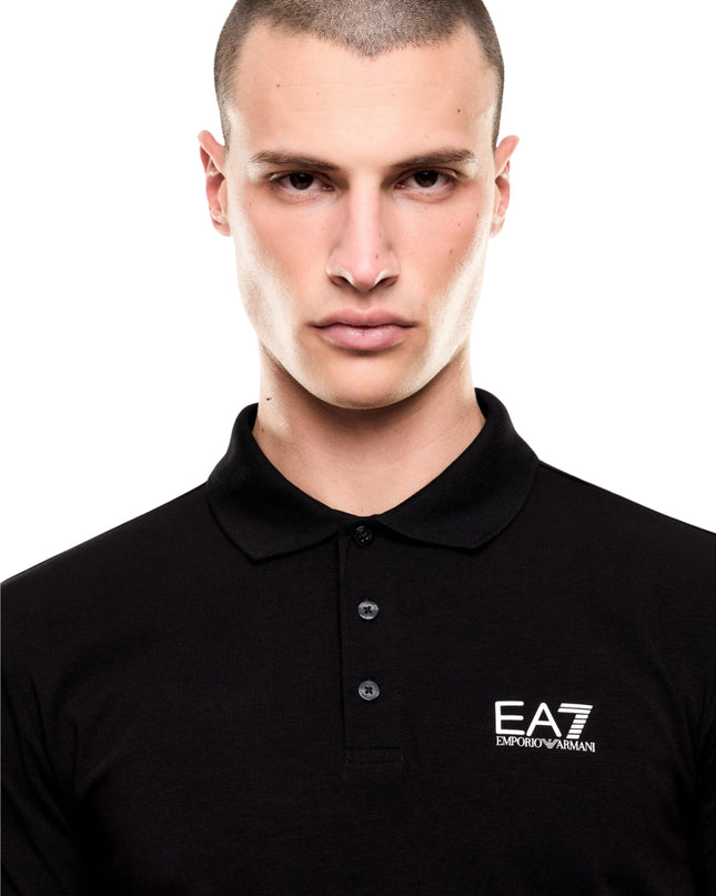 EA7 Polo Core Identity Stretch Uomo Nero