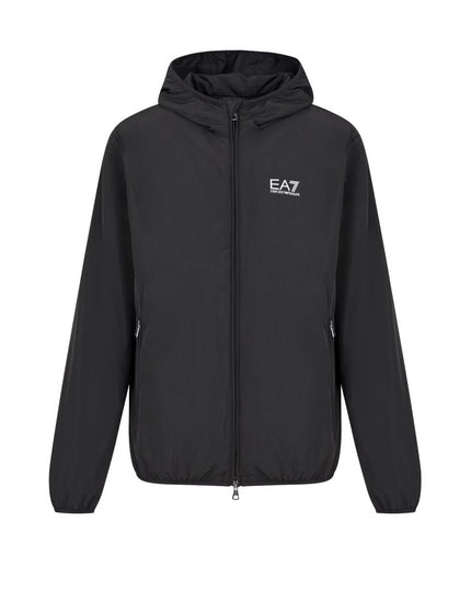 Giacca bomber con cappuccio uomo EA7 Core Identity in tessuto riciclato