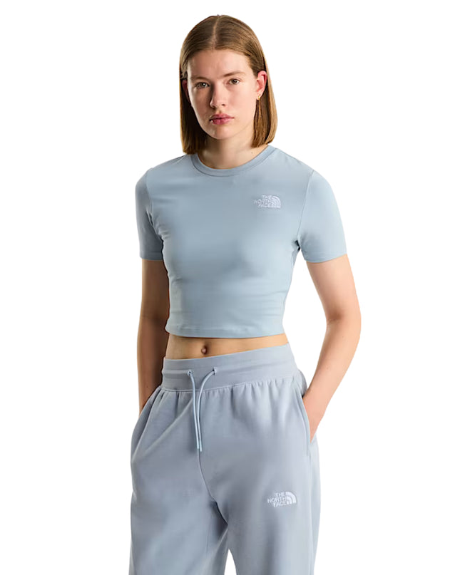 The North Face T-shirt Essential Cropped Donna Grigio