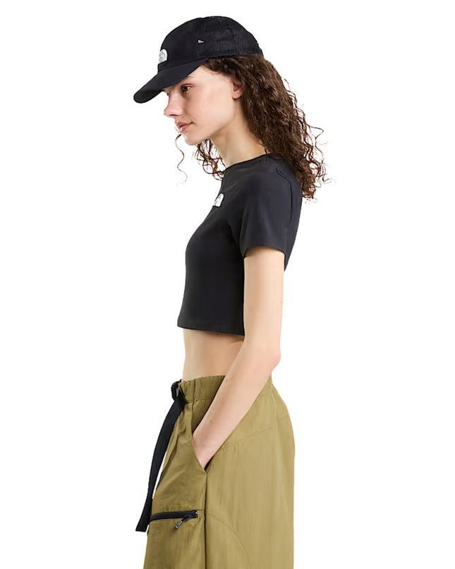 The North Face T-shirt Essential Cropped Donna Nero