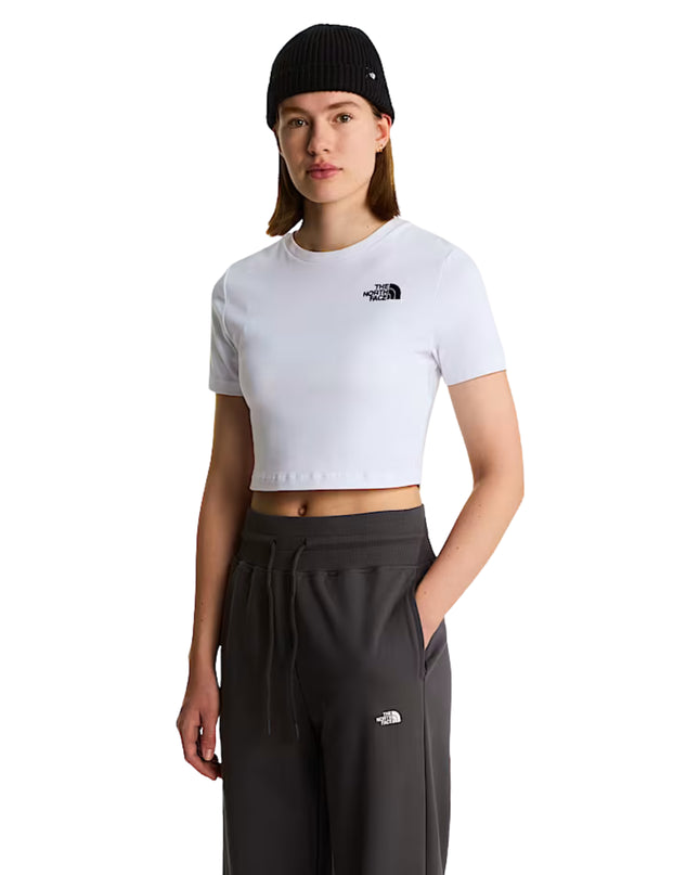 The North Face T-shirt Essential Cropped Donna Bianco