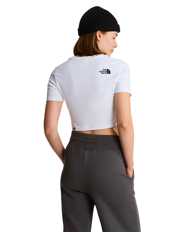 The North Face T-shirt Essential Cropped Donna Bianco
