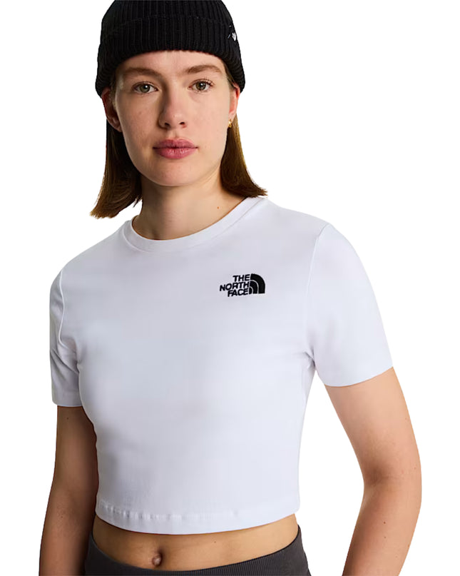 The North Face T-shirt Essential Cropped Donna Bianco