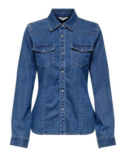 Only Onlsasia Camicia Donna Jeans Blu