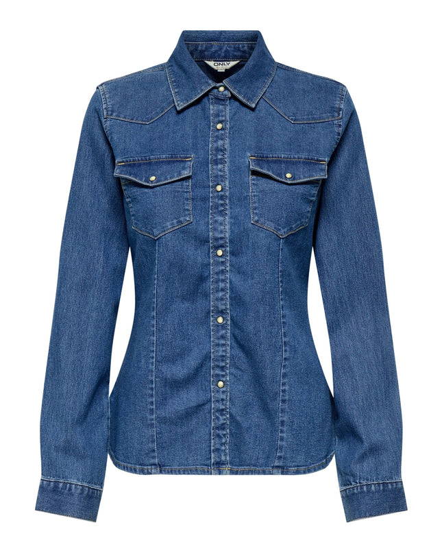 Only Onlsasia Camicia Donna Jeans Blu