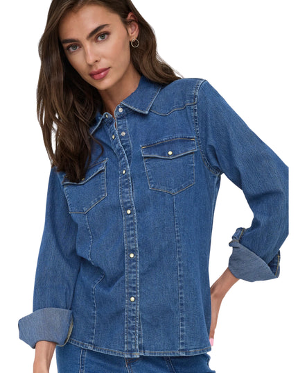 Only Onlsasia Camicia Donna Jeans Blu