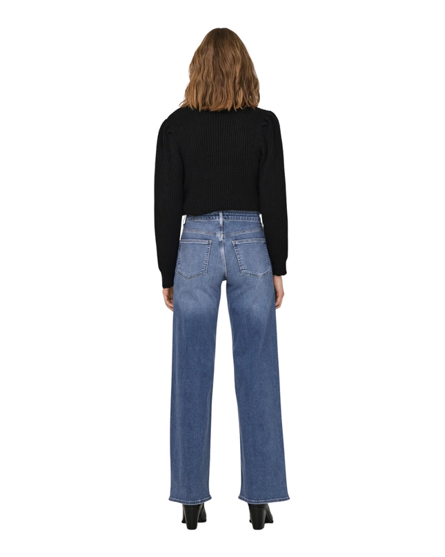 Only Onlmadison Jeans Donna Vita alta Wide Leg Fit Blu