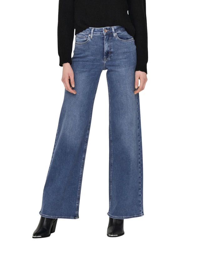 Only Onlmadison Jeans Donna Vita alta Wide Leg Fit Blu