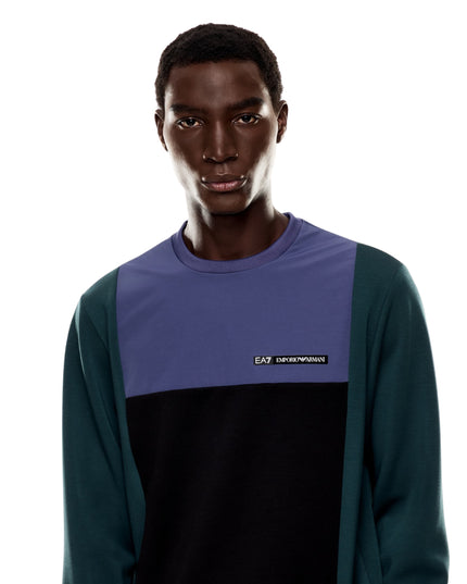 EA7 Felpa Athletic Colour Block Uomo Beetle