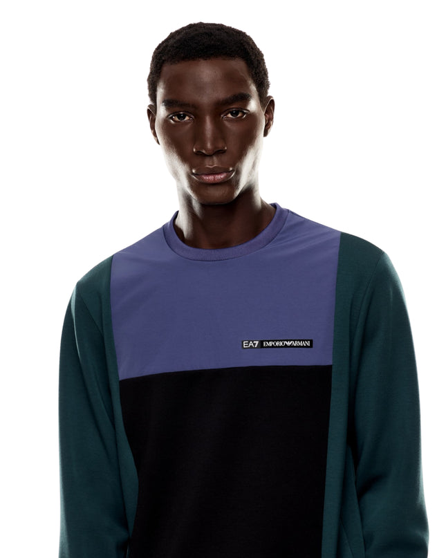 EA7 Felpa Athletic Colour Block Uomo Beetle