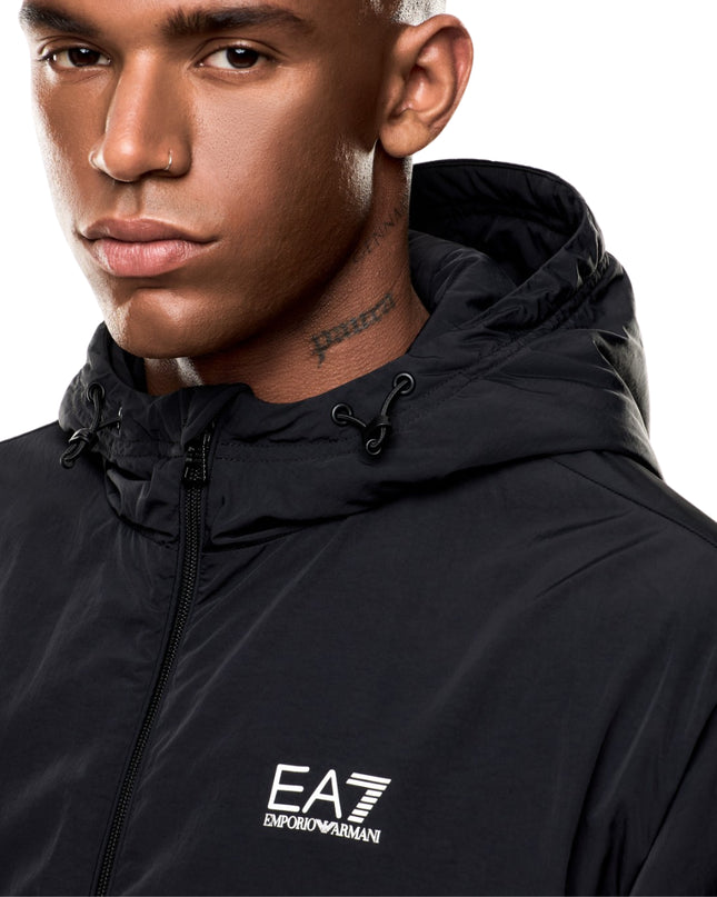 EA7 Giacca Con Cappuccio Core Identity Uomo Nero
