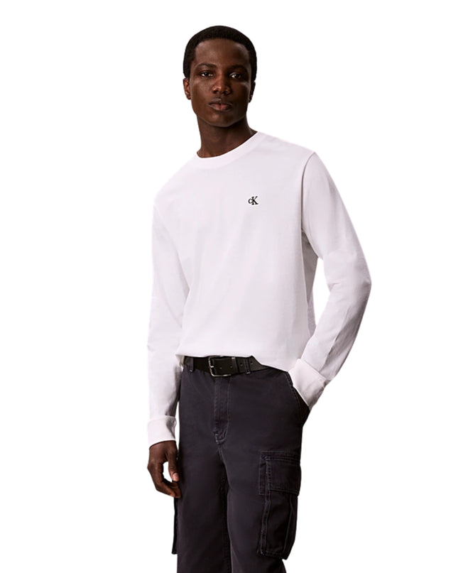 Calvin Klein T-shirt Con Monogramma Uomo Bianco