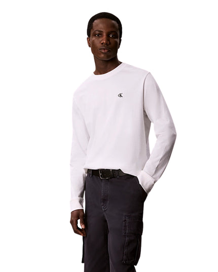 Calvin Klein T-shirt Con Monogramma Uomo Bianco