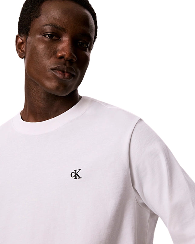 Calvin Klein T-shirt Con Monogramma Uomo Bianco