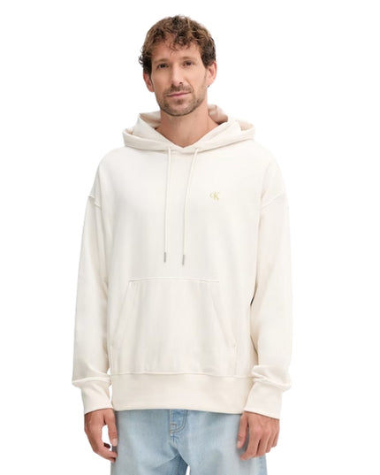 Calvin Klein Felpa Uomo con Cappuccio Chalk LV04RC278G