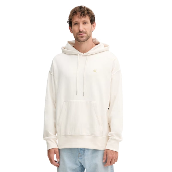 Calvin Klein Felpa Uomo con Cappuccio Chalk LV04RC278G